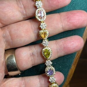 Elegant Multicolor AAA CZ Gemstone Bracelet 7.25” STUNNING! 🤩